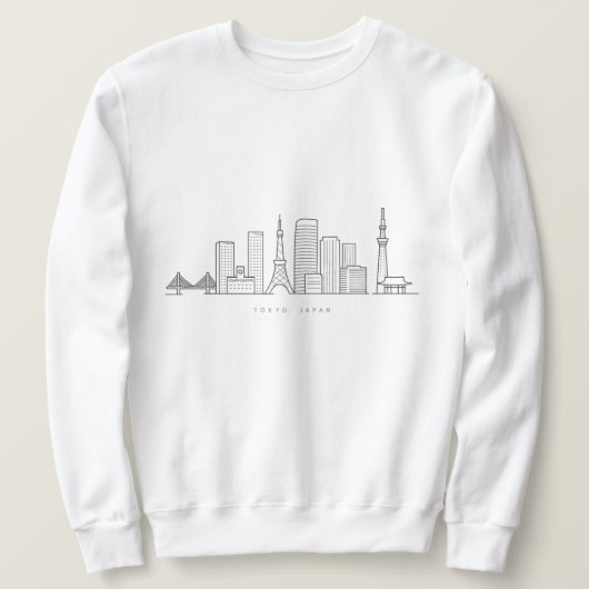 Minimalist Tokyo Skyline Illustration Sweatshirt (Design vorne)