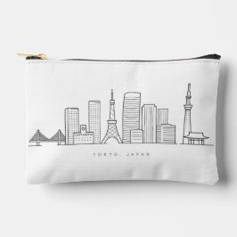 Minimalist Tokyo Skyline Illustration Zubehörtasche