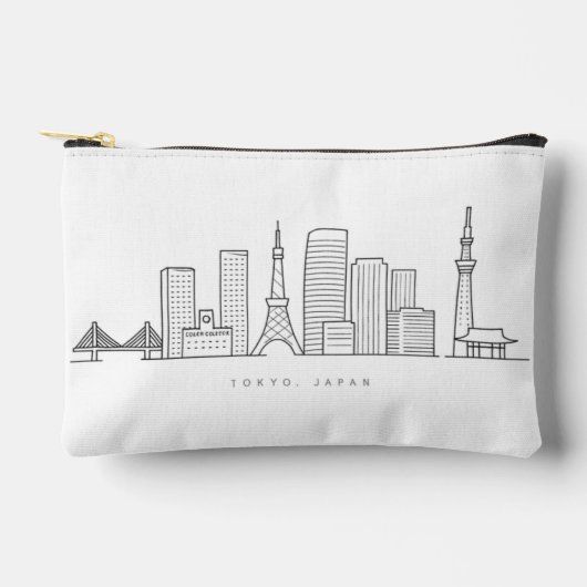 Minimalist Tokyo Skyline Illustration Zubehörtasche (Vorderseite)