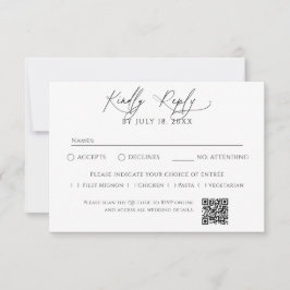 Minimalist Traditional QR Code RSVP Karte