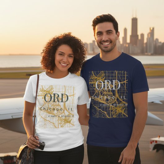 Minimalist Travel City | ORD Chicago Airport Code T-Shirt
