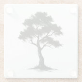 Minimalist Tree – Ink Brush Nature Illustration on Glasuntersetzer (Rückseite)
