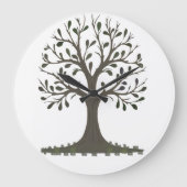 🌳 Minimalist Tree of Life Wall Clock - Modern Nat Große Wanduhr (Vorderseite)