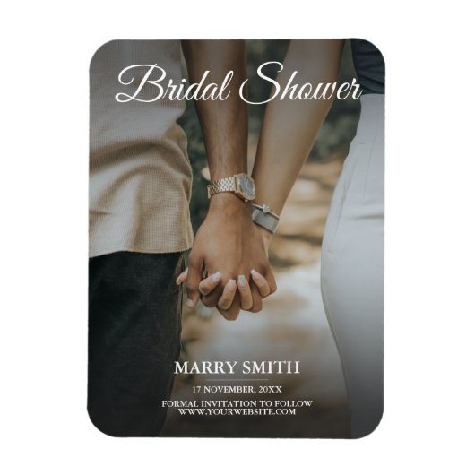 Minimalist Trendy Replace Photo Bridal Shower card Magnet (Vertikal)