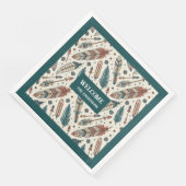 Minimalist Tribal Napkins Personalized Ethnic Art Serviette (Ecke)