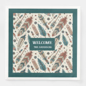 Minimalist Tribal Napkins Personalized Ethnic Art Serviette (Vorderseite)