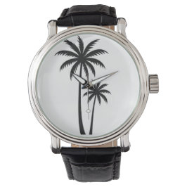 Minimalist Tropical Palm Trees Silhouette Art Tee Armbanduhr
