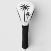 Minimalist Tropical Palm Trees Silhouette Art Tee Golf Headcover (Vorderseite)