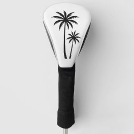 Minimalist Tropical Palm Trees Silhouette Art Tee Golf Headcover