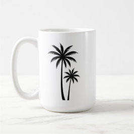 Minimalist Tropical Palm Trees Silhouette Art Tee Kaffeetasse