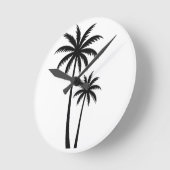 Minimalist Tropical Palm Trees Silhouette Art Tee Runde Wanduhr (Winkel)
