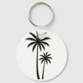Minimalist Tropical Palm Trees Silhouette Art Tee Schlüsselanhänger (Vorderseite)