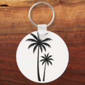 Minimalist Tropical Palm Trees Silhouette Art Tee Schlüsselanhänger (Vorderseite)