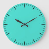 Minimalist Turquoise Clock Perfect for Any Living  Große Wanduhr (Vorderseite)