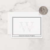 Minimalist Two Border Monogram Couple Note Card Mitteilungskarte (Vorderseite/Rückseite Beispiel)