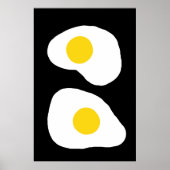 Minimalist Two Fried Eggs Kitchen Art Poster (Vorne)