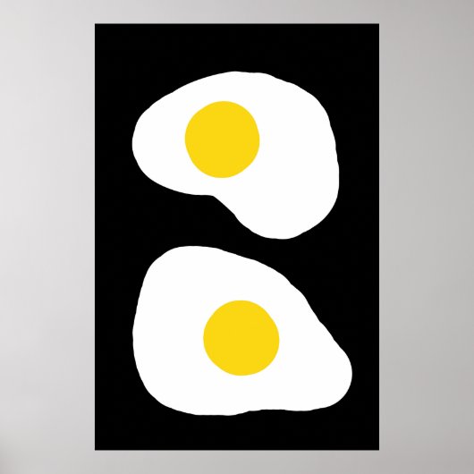 Minimalist Two Fried Eggs Kitchen Art Poster (Vorne)