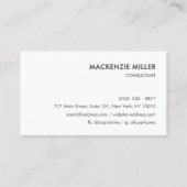 Minimalist Two-Tone Navy Blue & White Visitenkarte (Rückseite)