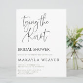 Minimalist Tying the Knot Bridal Shower Invitation Einladung (Stehend Vorderseite)