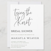 Minimalist Tying the Knot Bridal Shower Invitation Einladung (Vorderseite)