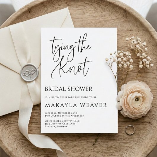 Minimalist Tying the Knot Bridal Shower Invitation Einladung
