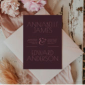 Minimalist Typography Elegant Burgundy Wedding Einladung