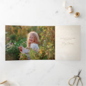 Minimalist Typography Gold Arch Holiday Photo Dreifach Gefaltete Karte (Innenseite)