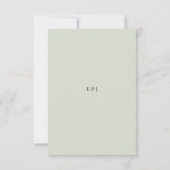 Minimalist Typography Pale Sage RSVP Karte (Rückseite)