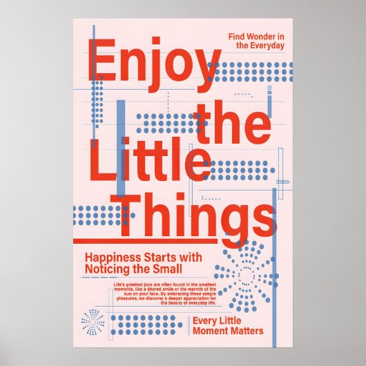 Minimalist Typography Poster Enjoy the Little (Vorne)