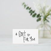 Minimalist Typography Professional Gift Cards Telefonnummerkarte (Stehend Vorderseite)