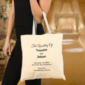 Minimalist Typography Style Wedding Tote Bag Tragetasche