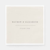 Minimalist Typography Wedding Soft Beige Serviette (Vorderseite)