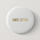 Minimalist typography with gold word breathe button (Vorderseite)