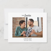 Minimalist Ultrasound photo Baby Announcement Card Dankeskarte (Rückseite)