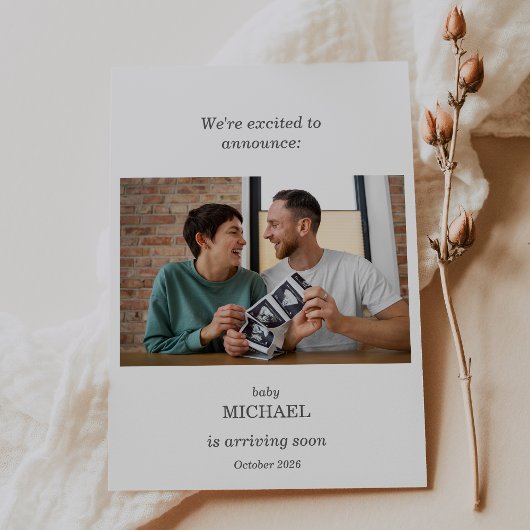 Minimalist Ultrasound Pregnancy Announcement Card Einladung