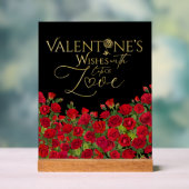 Minimalist  Valentine’s Gold Calligraphy Roses Acrylschild (Neutral)