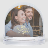 Minimalist Valentine’s Modern Photo Calligraphy Schneekugeln (Rückseite)