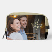 Minimalist Valentine’s Modern Photo Calligraphy Waschbeutel (Rückseite)