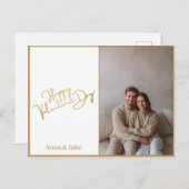 Minimalist Valentine's Day Custom Photo & Text  Postkarte (Vorne/Hinten)