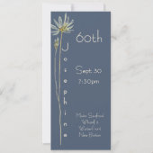 Minimalist Vertical Floral Slate 60th Birthday  Einladung (Vorderseite)