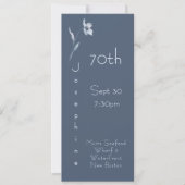 Minimalist Vertical Floral Slate 70th Birthday  Einladung (Vorderseite)