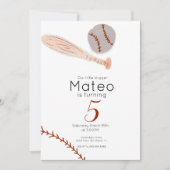 Minimalist Vintage Baseball Birthday Party Einladung (Vorderseite)