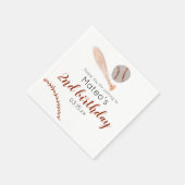 Minimalist Vintage Baseball Birthday Party Serviette (Ecke)