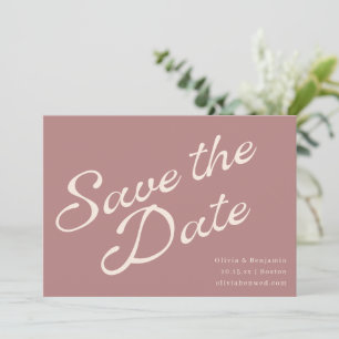 Minimalist Vintage Elegante Schriftart Dusty Rose  Save The Date