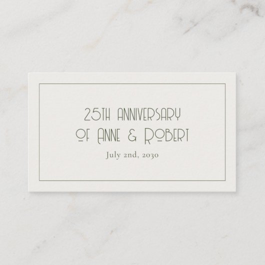 Minimalist vintage platzkarte (Rückseite)