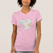Minimalist Violin Player Pastel Heart Sketch T-Shirt (Vorderseite)