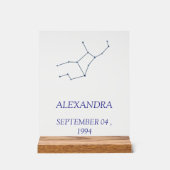 Minimalist Virgo Constellation Acrylic Sign - Pers Acrylschild (Vorderseite)