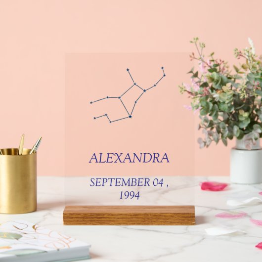 Minimalist Virgo Constellation Acrylic Sign - Pers Acrylschild (Hochzeit)