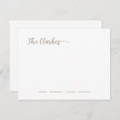 Minimalist Warm Taupe Family Stationery Mitteilungskarte (Vorne/Hinten)