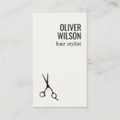 Minimalist Warm White Black Bold Hair Salon Visitenkarte (Vorderseite)